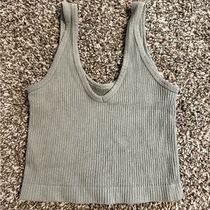Urban Outfitters Sage Green Ribbed Tank Top